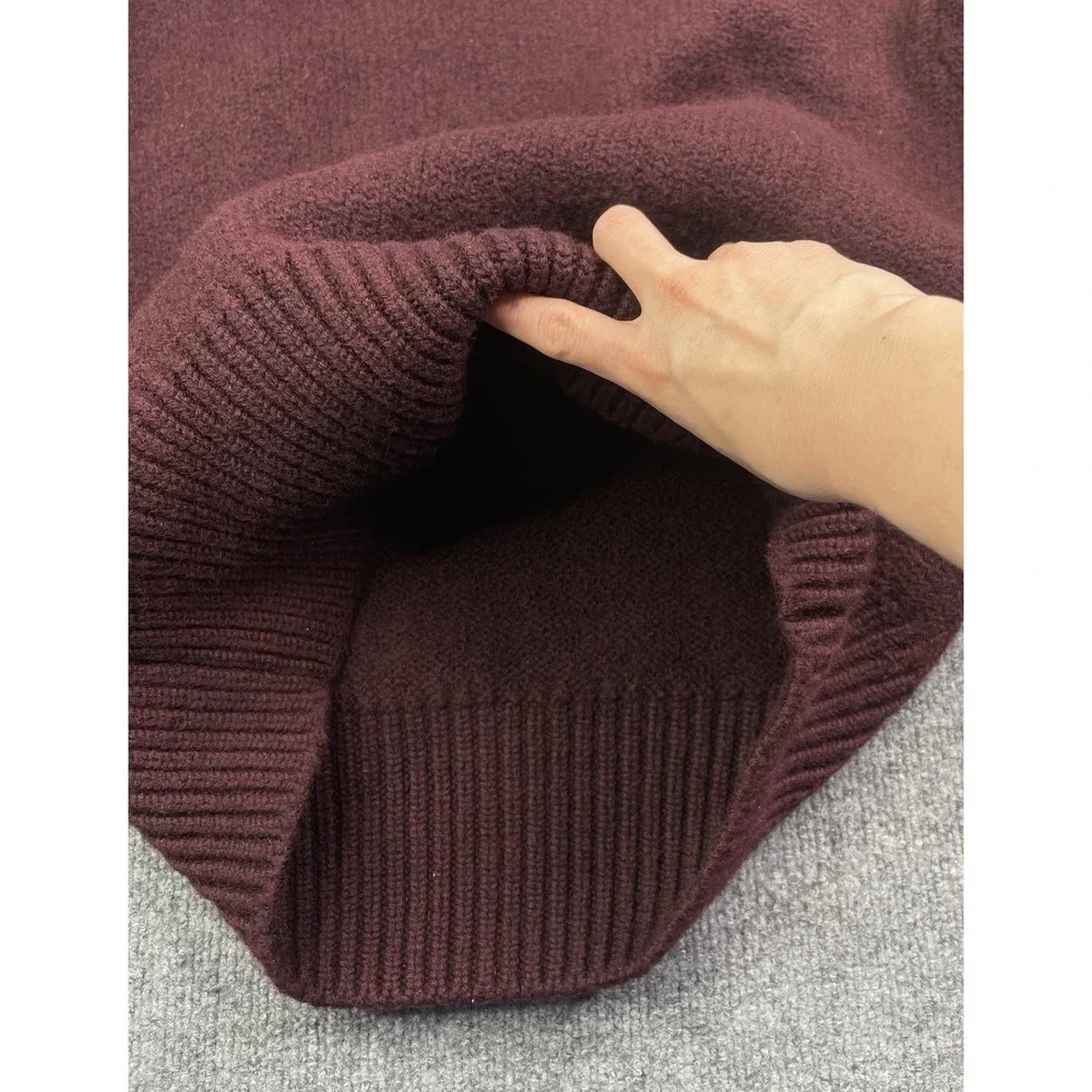 Vintage Polo Ralph Lauren Pullover Men's XL Burgundy Knit 100% Wool Heavyweight
